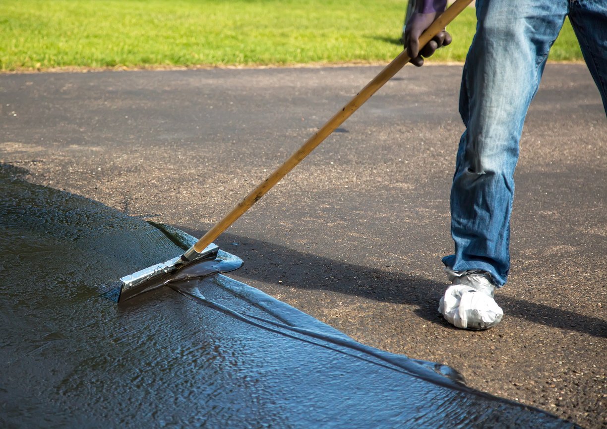 Close-Up of Do It Yourself Driveway Seal Coating